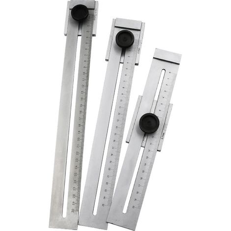 3pcs Jauge de Marquage en acier Inoxydable, Industriel de Haute Précision Règle de Ligne de jauge de Marquage Travail du bois pour une variété de Baliser les travaux 200-300MM (1/5)