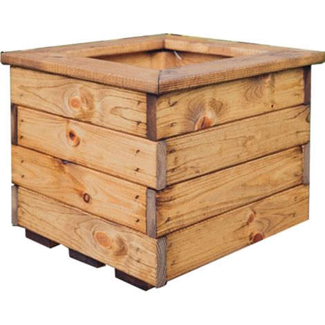 Multi Pack of 3 - Valley Small Square Planter - Timber - L39 x W39 x H32 cm - Garden Trough - Fully Assembled