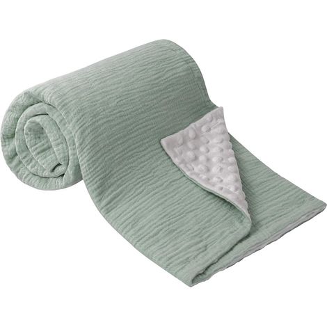 Couverture en Mousseline Douce pour bébé et Nouveau-né, Couverture d'éveil pour Enfants, Filles, garçons, 75 x 100 cm(Vert) (1/5)