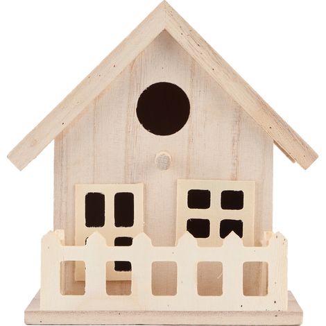 Maisonnette en Bois pour Oiseaux - Nichoir Extérieur Suspendu pour Perruches et Oiseaux Sauvages, Boîte de Nidification Décorative (1/5)