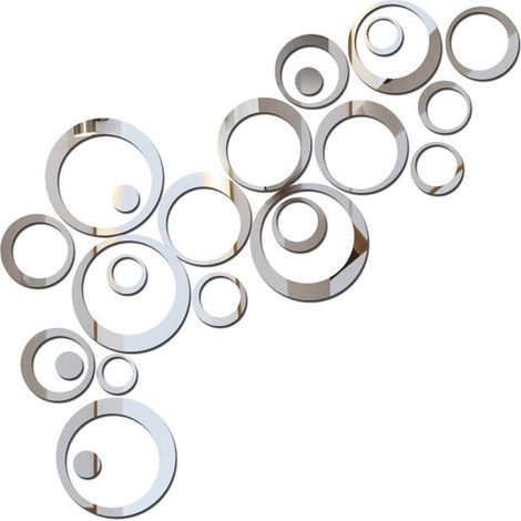 Lot de 24 miroirs muraux ronds autocollants décoration cercle pour maison et utilisation quotidienne (1/5)