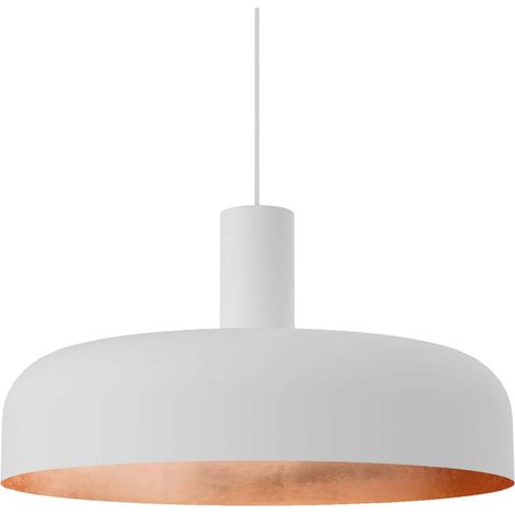 LUMICOM NADIR Sospensione, 1X E27, max 42W, metallo, bianco opaco/foglia rame, D.40cm (1/2)
