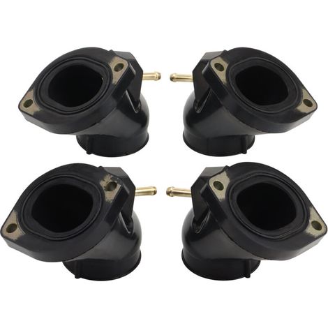 Kit de quatre connecteurs en caoutchouc pour collecteur d'admission compatible avec les joints de carburateur Yamaha XVZ13A, XVZ1300 et Royal Star 1996-2001 (résistant aux hautes températures). (1/5)