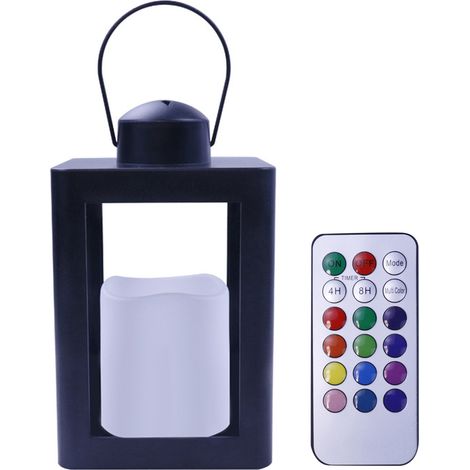 Lanterne suspendue LED sans flamme, 12 couleurs manuelles, minuterie 4h/8h, mode respiration, piles AAA (3) (1/5)