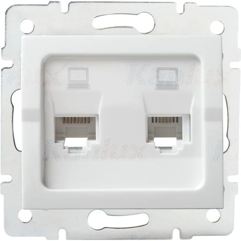 Unabhängige Computerbuchse 2x RJ45Cat 5e Jack logi white Kanlux 25110 (1/2)