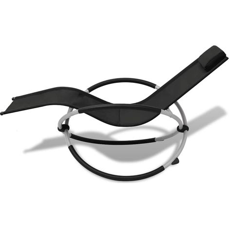 Maison Exclusive - Sonnenliege Geometrisch Outdoor Stahl Schwarz (1/5)
