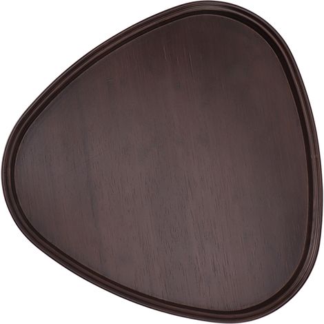 Plateau de service en bois robuste en bambou, simple et élégant, triangulaire, multifonctionnel, pour café, bureau ou table à manger (petit format). (1/5)