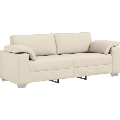 Canapé,Sofa pour Salon,Banquette avec coussin avec oreiller Beige 219 x 77 x 82 cm Lin CFW781016 (1/5)