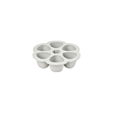 Multiportions Silicone de qualité premium, Résistance thermique extrême, Four et micro-onde, 6 alvéoles indépendantes, Couvercle hermétique, Fabriqué en Italie, 6x150 ml, Gris (1/4)