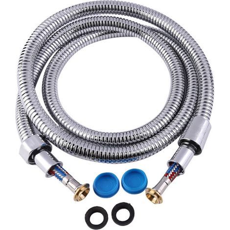 150cm Stainless Steel Shower Hose, Double Anti-Tangle Protection, International Brand - Extremely Flexible Shower Hose, Metal Hose with Swivel Fitting (1/5)
