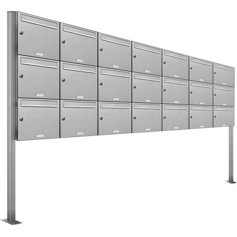 21er Edelstahl Standbriefkasten Anlage Freistehend (1/5)