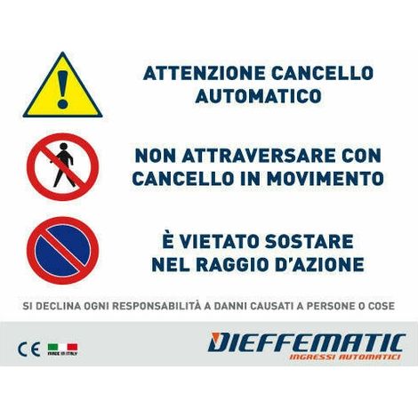 Cartello Ammonitore Monitore Segnalazione Cancello Automazione Automatico