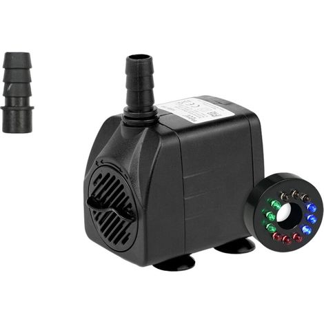 Pompe submersible silencieuse, débit réglable, avec éclairage LED, câble de 1,45 m (1000 L/H, 15 W, hauteur manométrique 1,6 m) (1/5)