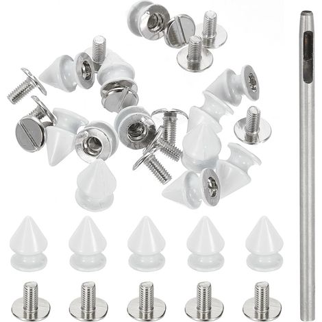 24 Ensembles 12mm Clous Pour Vêtements Avec Perforateur Blanc (1/5)