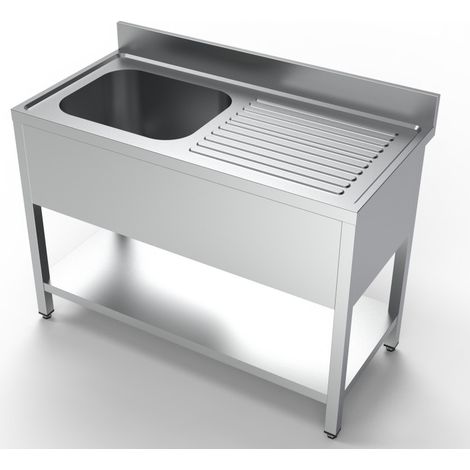 Plonge évier gauche ouvert 1 étagère - Combisteel (1/4)