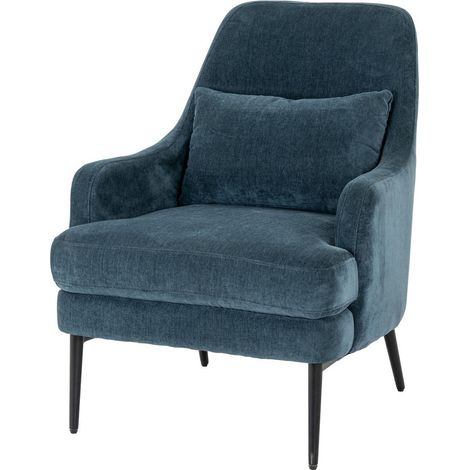 Avaris Wingback Occasional Armchair - Metal - L81 x W72 x H87 cm - Blue
