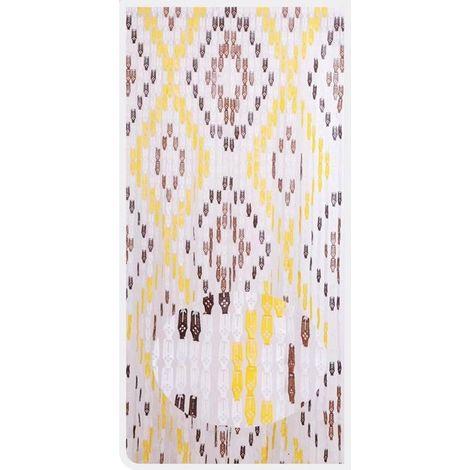 TrAdE Shop Traesio - Tenda Moschiera Con Piastrine In Pvc Decoro Rombo Marrone 140x230cm Tpl25 017392 - (1/3)