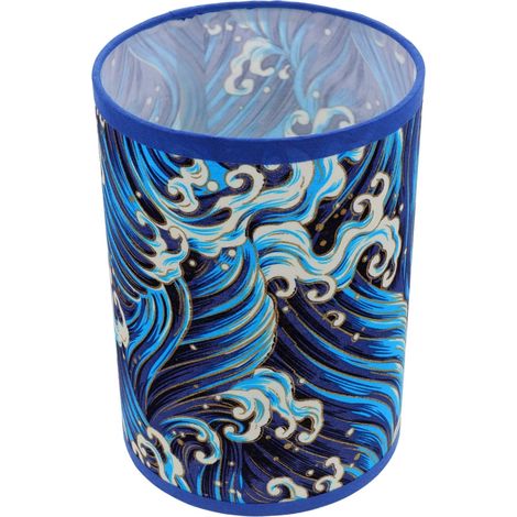 Abat-jour de rechange en tissu à motif de vagues en colère pour petite lampe de table E27 de 14 cm, convient pour le salon et la chambre. (1/5)
