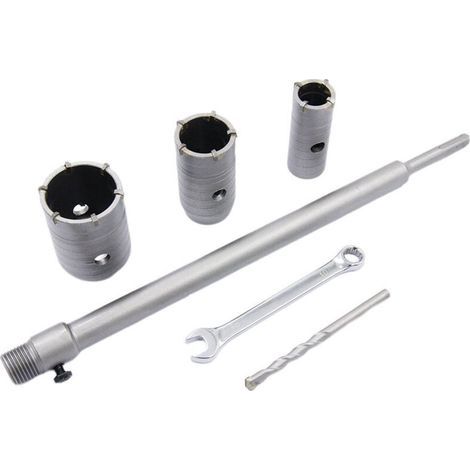 Scie à Cloche Trépan, Ø30mm, 40mm, 50mm Set de Scies Cloches, Trépan Béton 350 mm SDS Plus Tige d'Extension Pointe en Carbure de Tungstène,Scie Cloche pour Brique Pierre Béton Ciment (1/5)