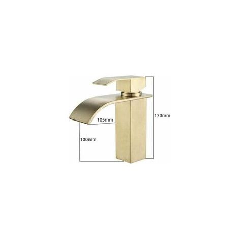 Moderne goldene Wasserfall-Waschtischarmatur, verstellbarer Mischbatterie für Warm- und Kaltwasser