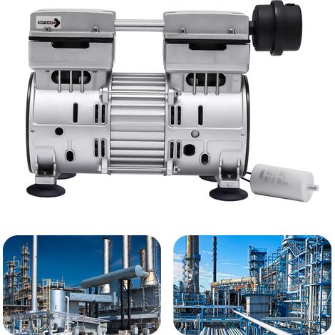 YISSALE - Ölfreie Vakuumpumpe, Industrie-Labor-Vakuumpumpe HC750A2, 750W, 220V 50Hz, 65-70L/min, 1440 U/min, ≤56dB, Aluminium silber, für Dichtheitsprüfung, medizinische Absaugung, Verpackung (1/5)