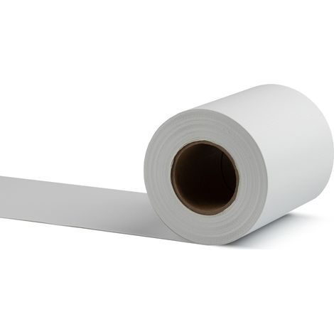 Electronicx PVC Sichtschutzstreifen  Sichtschutzrolle Weiß RAL 9003  Doppelstabmatten  35m x 19cm  450g/m²  inkl. 20 Befestigungsclips - Premium