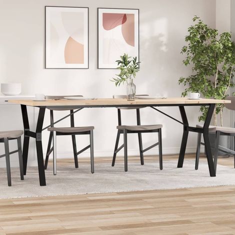 Esstisch Y-Gestell 200x100x75,5cm Massivholz Kiefer & Stahl