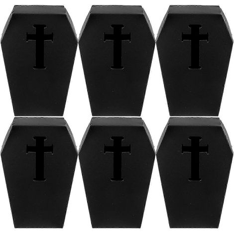 Lot de 6 boîtes à bonbons noires décoratives pour Halloween, idéales comme cadeaux de fête. (1/5)
