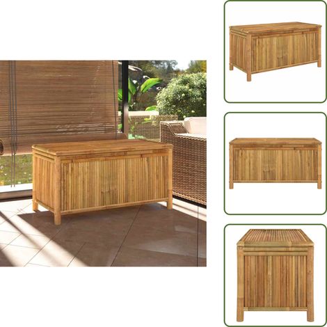 The Living Store Contenitore Portaoggetti da Giardino 110x52x55 cm in Bambù - Contenitore per attrezzi