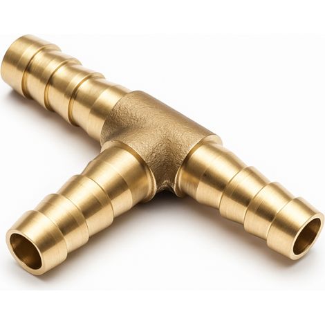 Raccord pneumatique Partner Brass, pièce en T, à chevrons, 8 mm (1/4)