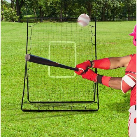 Red de rebote para béisbol 123 x 90 x 174 cm, estructura metálica negra OKMYHOME (1/5)
