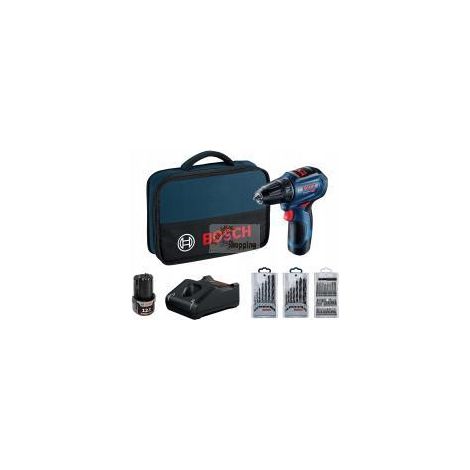 Bosch Utensili - Trapano avvitatore AKU da 12V con accessori, 2x batteria 2,0 Ah Li-Ion, caricatore 06019G9001 (1/5)