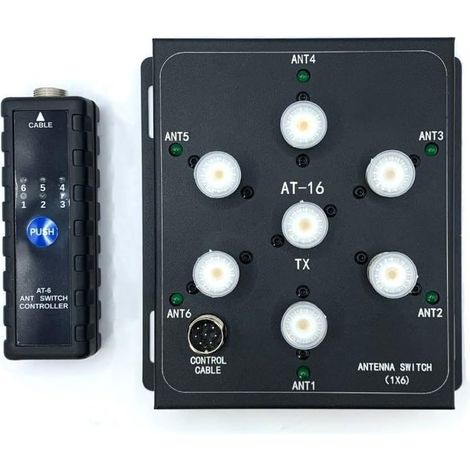 AT16 Kit de commutateur coaxial 6 ports pour radio amateur haute puissance RF 1,8-55 MHz Noir (1/5)