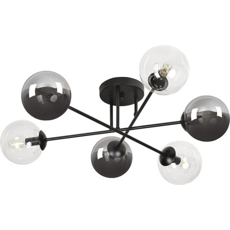 Lampadario Emibig Brendi 6xE14 nero vetro multicolore (1/5)
