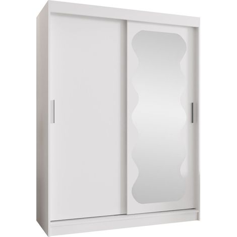 Armario Hartford 578, Blanco, 200x150x62cm, Puertas de armario: Correderas, Número de estantes: 3