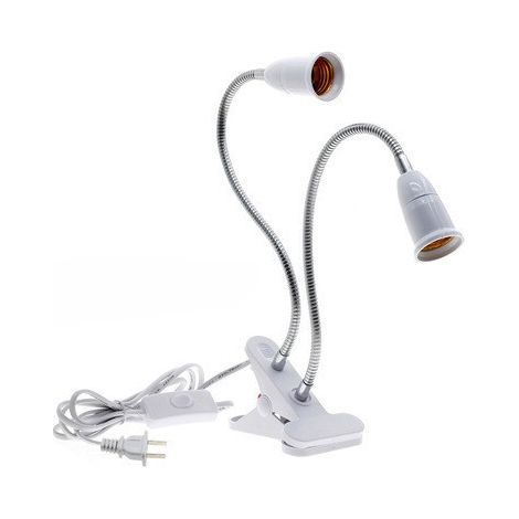 LED Vollspektrum Wachstumslampe für Zimmerpflanzen – Kunstliches Sonnenlicht für Sukkulenten, Gemüse, Blumen und Pflanzen mit hohem Lichtbedarf – E27 Clip-Ständer mit 2 verstellbaren Köpfen – Europast