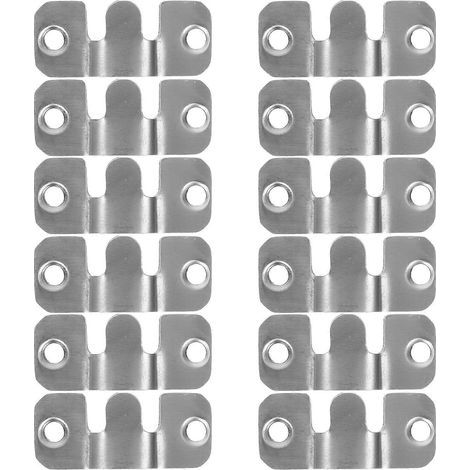 Lot de 12 crochets de suspension pour cadres photo en acier inoxydable avec boucle-4.30X1.90X0.50CM-Silver (1/3)