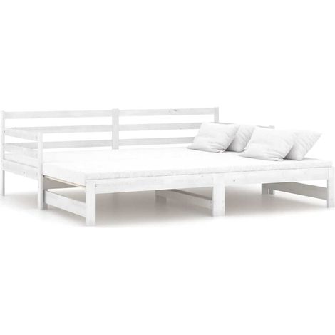 Maison Exclusive - Lit coulissant Blanc Bois de pin massif 2x(90x200) cm (1/5)
