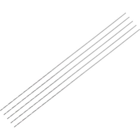 5 Pcs 0.5mm Mini Micro Forets Hélicoïdaux Haute Vitesse Acier Droit Tige Extra Long Perceuse Pointe 80mm pour Aluminium Alliage (1/5)