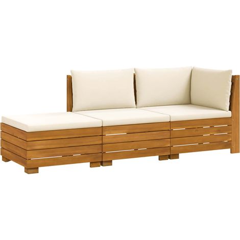 Maison Exclusive - Outdoor-Sofagarnitur mit Kissen 3 Stück Braun