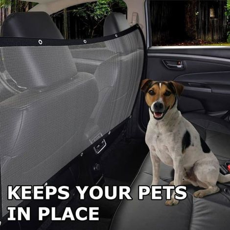 Barrière De Voiture pour Chien,Filet De Séparation De Voiture avec Corde De Régge Et Crochet,Séparation pour Animal de (1/5)