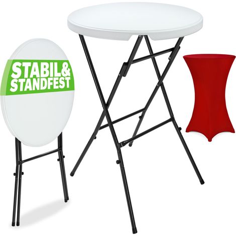 CASARIA® Tavolo Bar Pieghevole 72cm con Copritavolo Altezza 110cm Rotondo Bistrot Giardino Feste  Bordeaux-Rot (de)