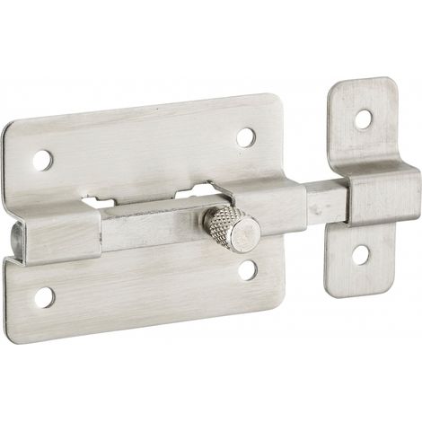 Thirard – Targette pêne plat inox 50mm – Système de fermeture pour portes d'intérieur – Résistant au froid et à l'eau – Installation facile à visser (1/2)