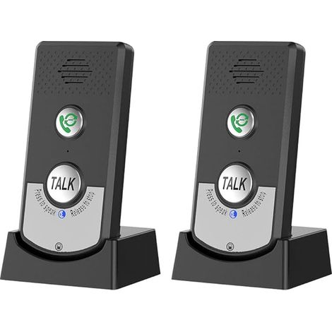 Wireless Intercom System Voice Intercom System Waterproof Two-way Wireless Intercom System for Office, Home, Seniors (Black) (1/2)