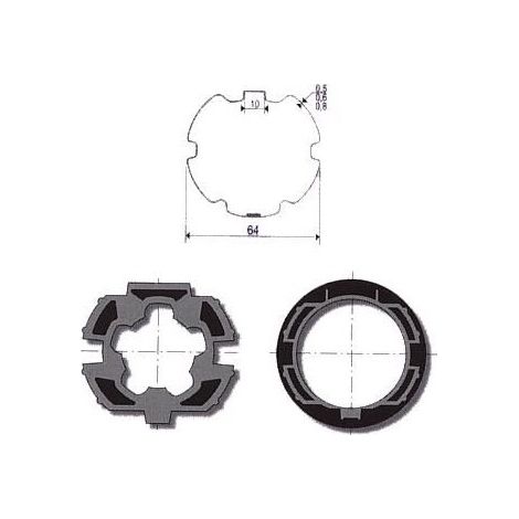 Jeu d'adaptation moteur pour LT 50 tube ZF 64 centré somfy