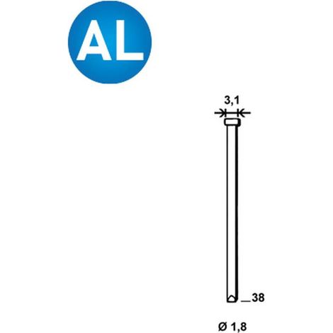 3 780 Finettes Brads en Bande 34° Aluminium - 1.8/3.1x38 mm - D-Work (1/4)