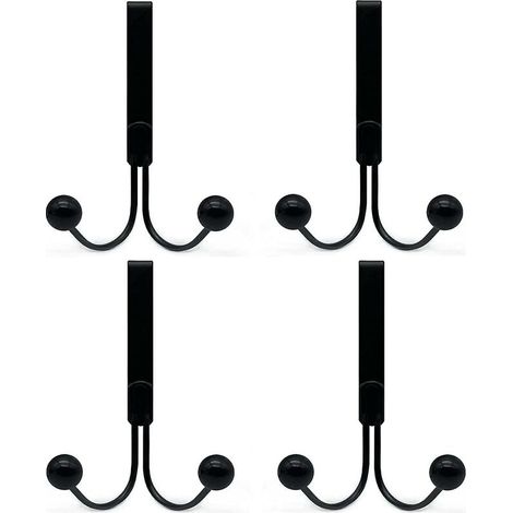 Bathroom Coat Hooks Set of 4 Over the Door Hooks Compatible with Clothes, Metal Door Hooks 2 Hooks