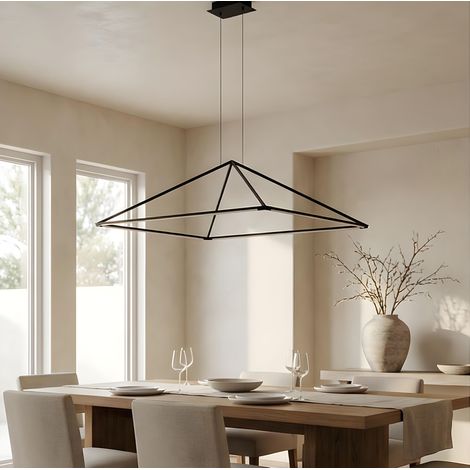 Lámpara Colgante Tubs 900MM LED 29W Blanco Cálido 2700K Negro para Interior,