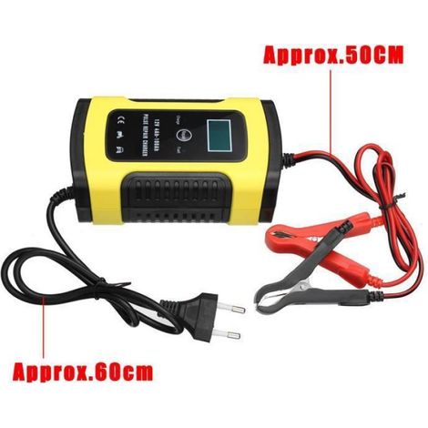 Chargeur De Batterie - LCD - 12 V 6 A - 3 Étapes De Charge - Protection Thermique - Pour Voiture Moto - 1 Pièce (1/4)