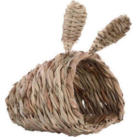 Woven Straw Pet Rabbit Hamster Guinea Pig Cage Nest House Toy Chinchilla Bed (1/5)